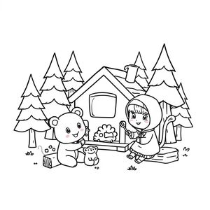 Masza i Niedźwiedź: Przygodowa Kolorowanka