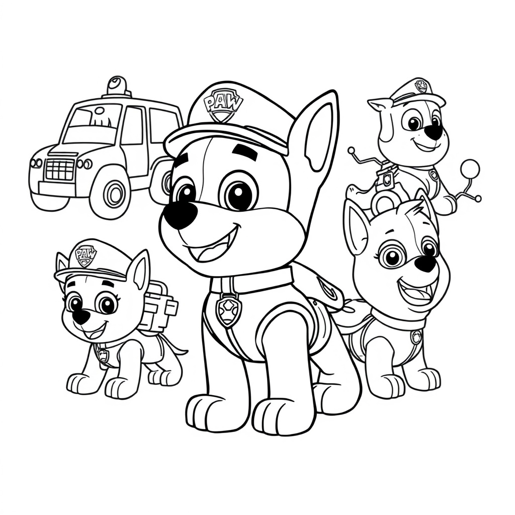 Kolorowanka z Psiego Patrolu