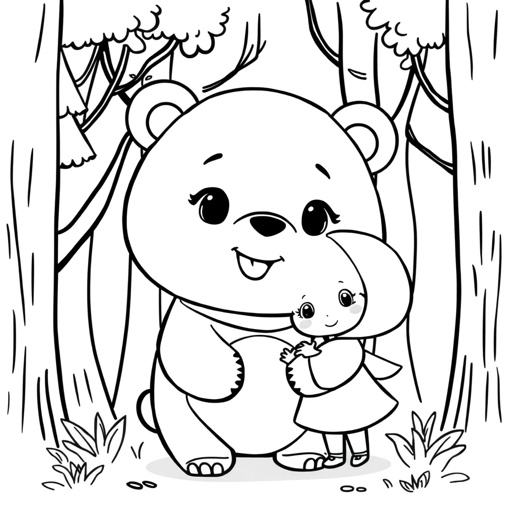 Kolorowanka: Masha i Niedźwiedź