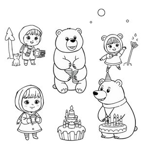 Masza i Niedźwiedź: Kolorowanka Przygodowa