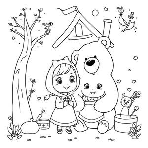 Masha and the Bear Coloring Book
