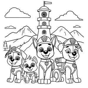 Coloring Book: PAW Patrol on Duty