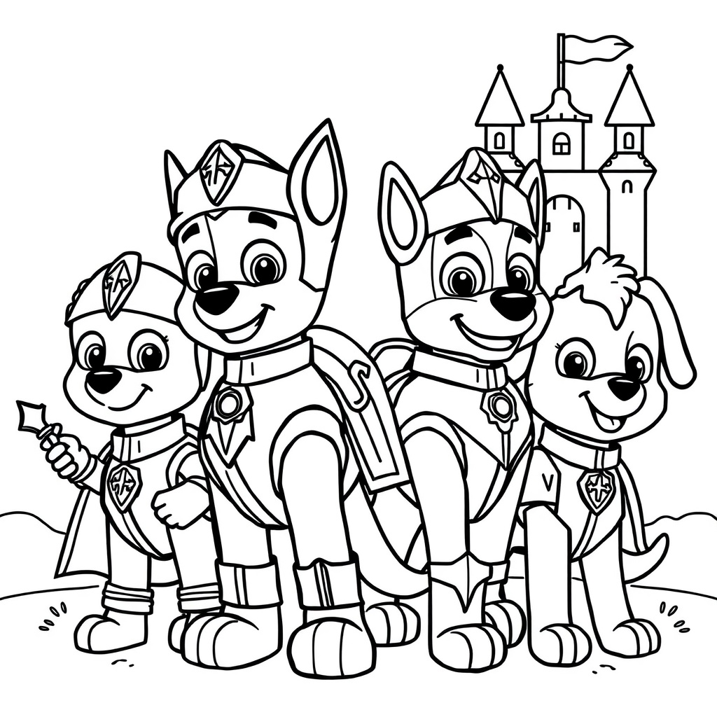 Kolorowanka Rycerze Paw Patrol