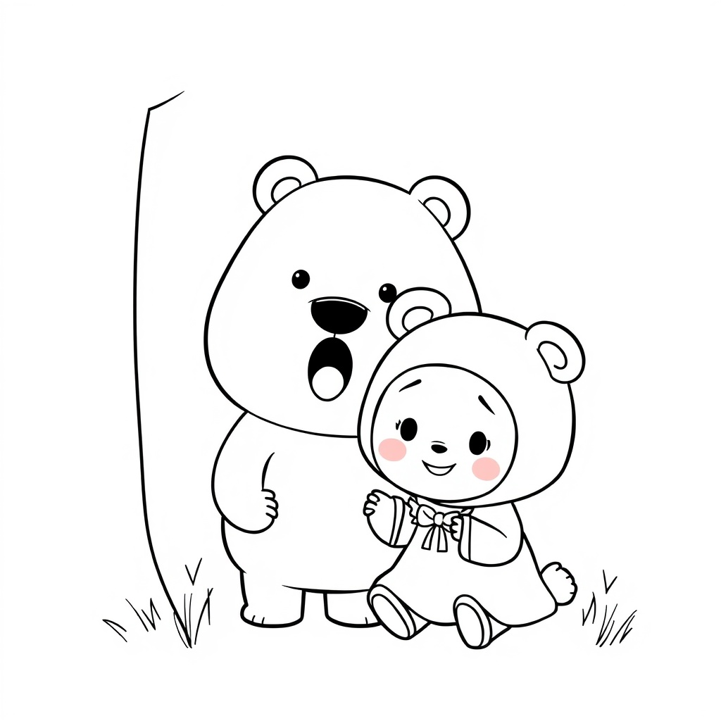 Kolorowanka dla dzieci "Masha i Niedźwiedź"