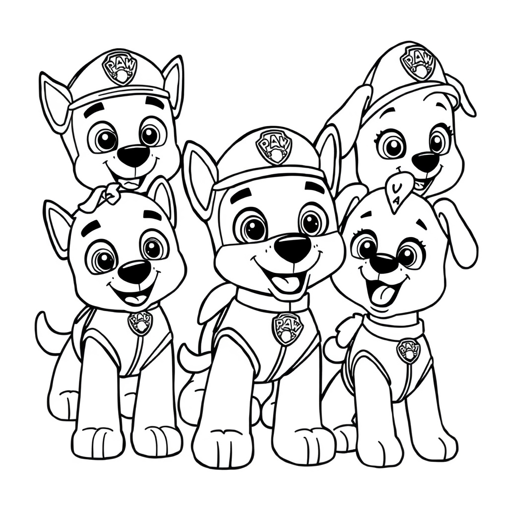 Página para Colorear de Patrulla de Cachorros