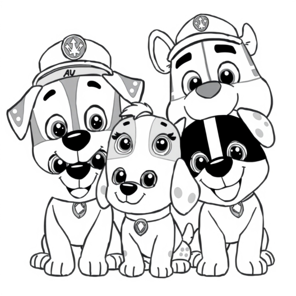 Kolorowanka Przyjaciele z Psiego Patrolu