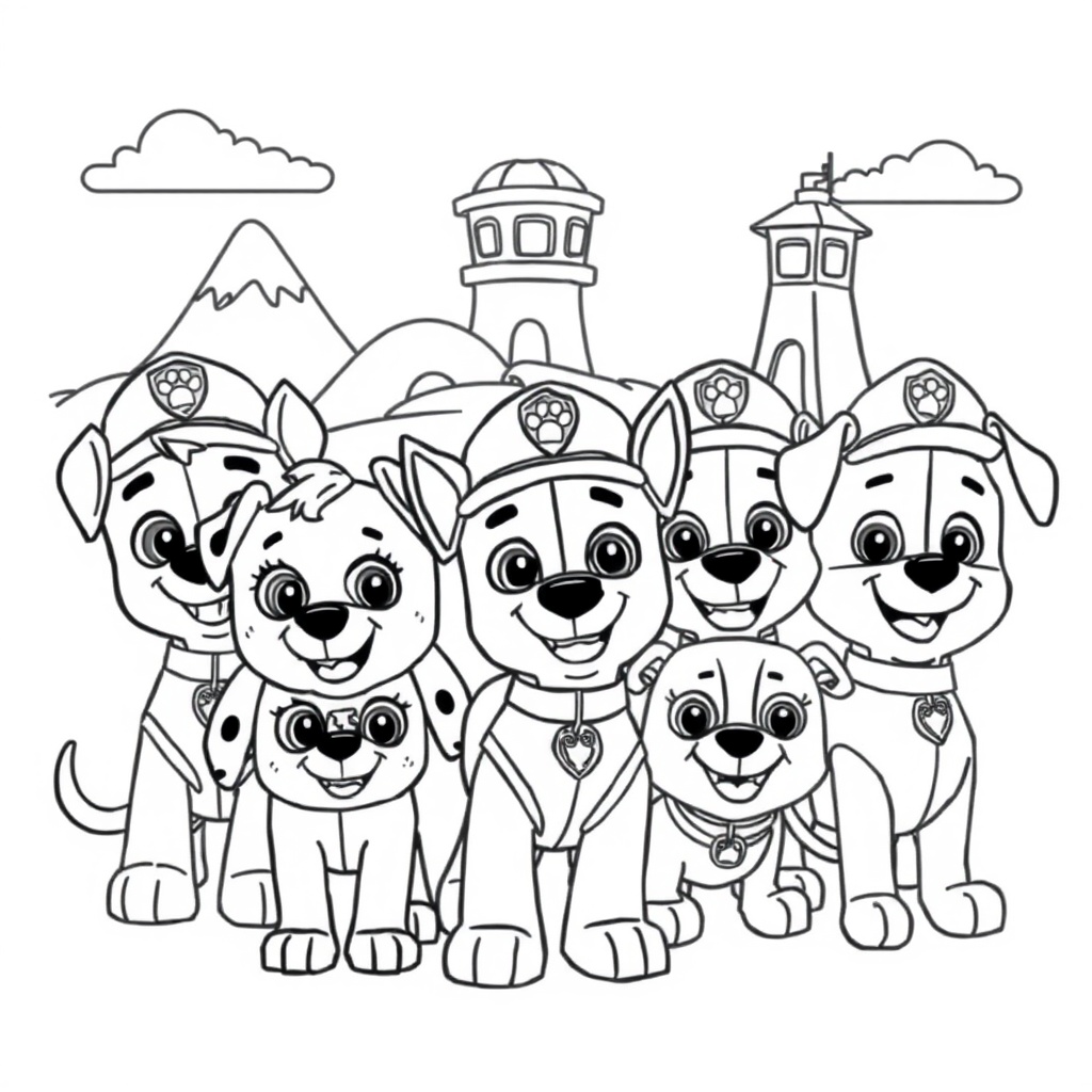 Libro para Colorear de Patrulla de Cachorros