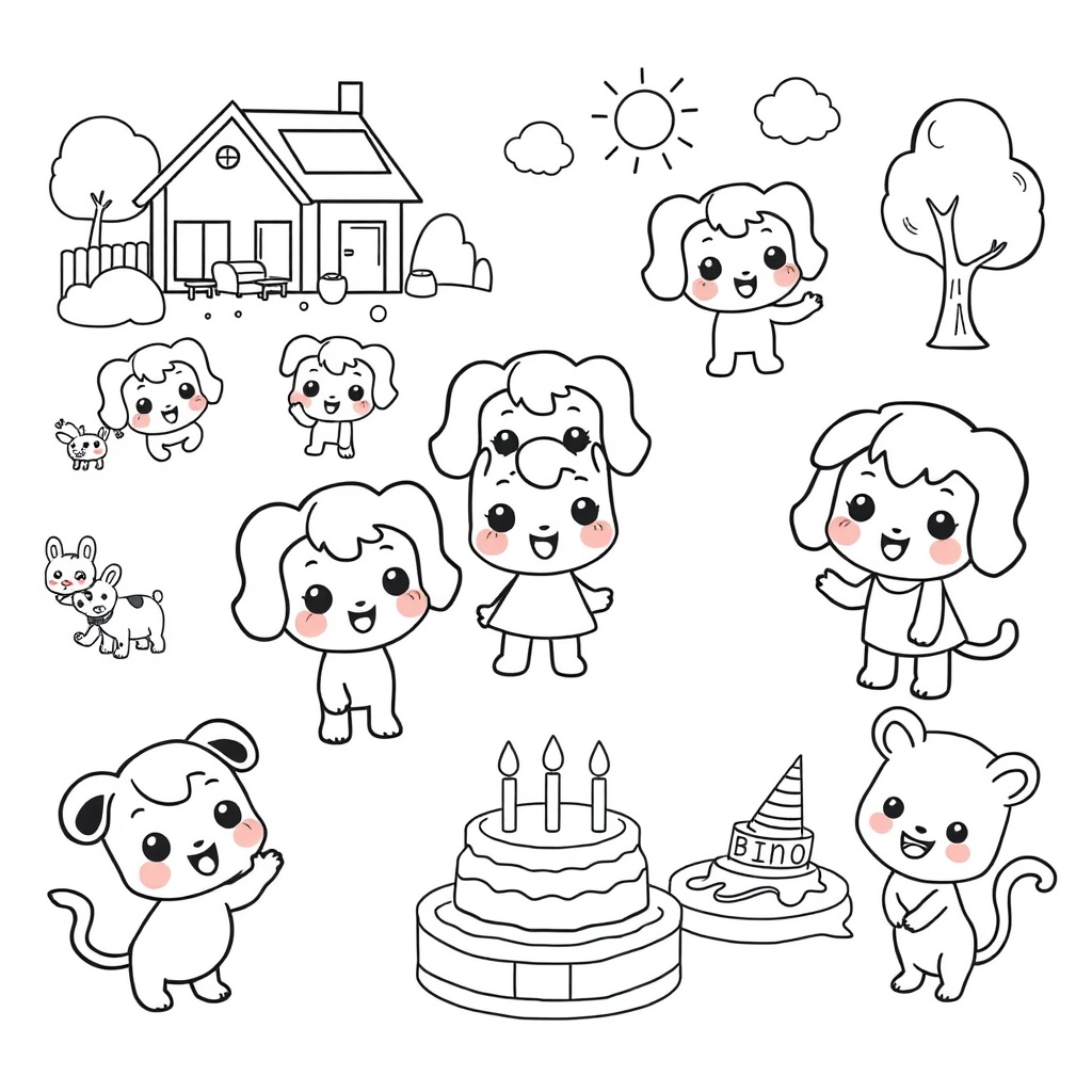 Kolorowanka: Bluey i przyjaciele