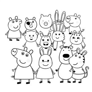 Peppa Pig Characters Coloring Book