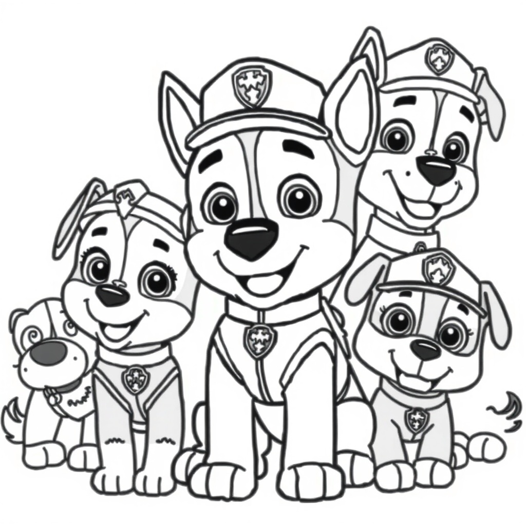 Página para Colorear de Patrulla de Cachorros