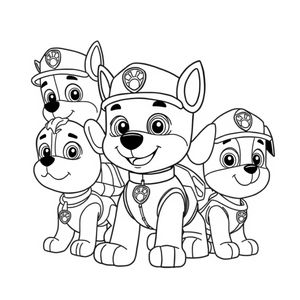 PAW Patrol Coloring Page: Brave Pups