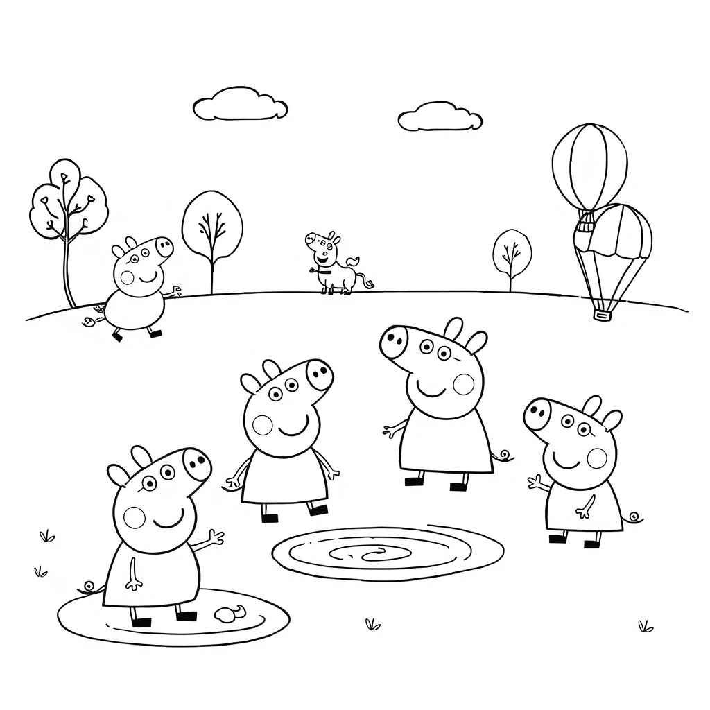 Kolorowanka: Peppa Pig i Przyjaciele