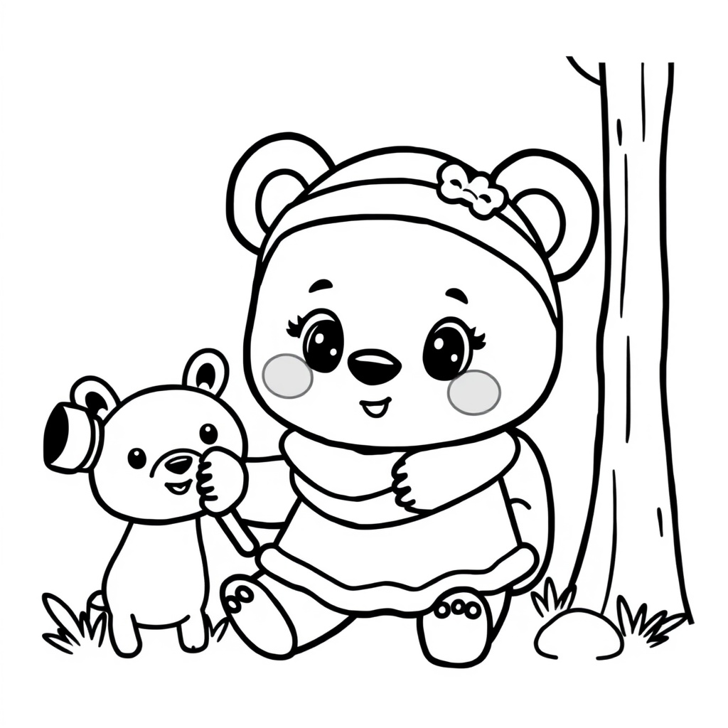 Kolorowanka Masza i Niedźwiedź