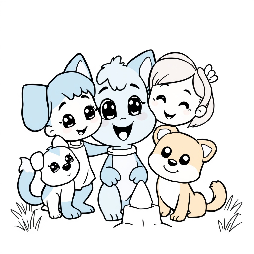 Kolorowanka: Bluey i Przyjaciele