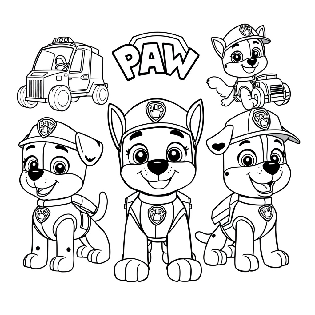 Kolorowanka z Psiego Patrolu
