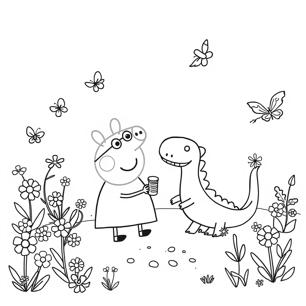 Peppa Pig Kolorowanka ogrodowa