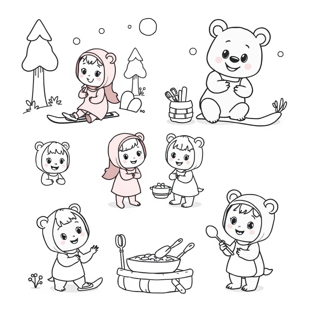 Masza i Niedźwiedź: Przygody do Pokolorowania