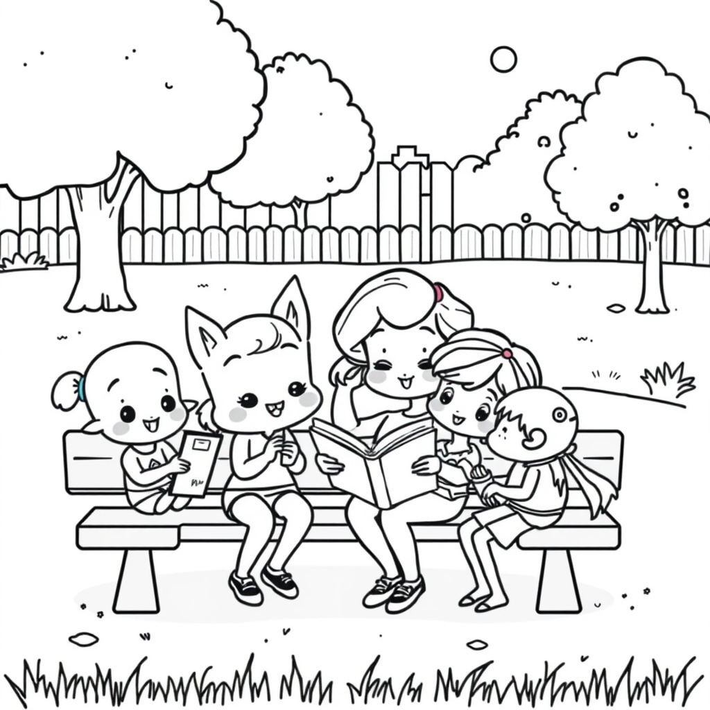 Kolorowanka dla dzieci z postaciami Bluey